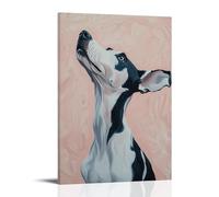 WJHJZQYY Dog Looking Up in Playful Pose Made of Smooth Shapes Over A Blush Canvas. Decorative Wall Mural Modern Hanging Art Poster12x18inch(30x45cm)