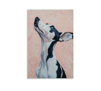 WJHJZQYY Dog Looking Up in Playful Pose Made of Smooth Shapes Over A Blush Canvas. Decorative Wall Mural Modern Hanging Art Poster16x24inch(40x60cm)