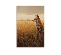 WJHJZQYY Dutch Golden Age Masterpiece of A Red Fox Pausing Mid-Hunt in A Golden Wheat Field at Dusk Decorative Wall Mural Modern Hanging Art Poster24x36inch(60x90cm)