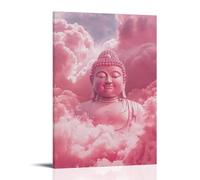 WJHJZQYY Maitreya Buddha Smiles Beneath A Sky of Pink Clouds, His Presence Radiating Joy And Promise of A Future World. Decorative Wall Mural Modern Hanging Art Poster12x18inch(30x45cm)
