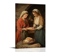 WJHJZQYY Mary Appears between Two Arguing Friends And Offers Them Both Bread, Neither Remembering Why They Fought. Decorative Wall Mural Modern Hanging Art Poster20x30inch(50x75cm)