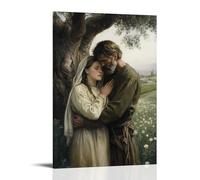 WJHJZQYY Mary Embraces A Tired Farmer Beneath An Ancient Tree, His Field Beginning to Bloom As He Cries. Decorative Wall Mural Modern Hanging Art Poster24x36inch(60x90cm)