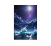 WJHJZQYY Mystic Jungle Wall Decor Majestic Animals in A Starry Night Scene Decorative Wall Mural Modern Hanging Art Poster20x30inch(50x75cm)