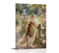 WJHJZQYY Persian Cat Grooming in Garden, Fur Smooth As Satin Decorative Wall Mural Modern Hanging Art Poster16x24inch(40x60cm)