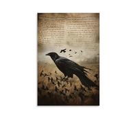 WJHJZQYY Scripture Floats in The Wind Carried by Ravens Over The Battlefield Decorative Wall Mural Modern Hanging Art Poster24x36inch(60x90cm)