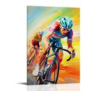WJHJZQYY Sports Posters of Racing Cyclists on A Road Or Run - Chase Decorative Wall Mural Modern Hanging Art Poster16x24inch(40x60cm)