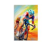 WJHJZQYY Sports Posters of Racing Cyclists on A Road Or Run - Chase Decorative Wall Mural Modern Hanging Art Poster16x24inch(40x60cm)