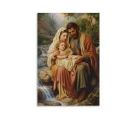 WJHJZQYY The Holy Family Rests Beside A Stream Where Even Water Dares Not Make A Sound. Decorative Wall Mural Modern Hanging Art Poster08x12inch(20x30cm)