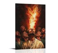 WJHJZQYY The Spirit Descending Like Fire upon The Apostles at Pentecost, Tongues of Flame Illuminating Awestruck Faces. Decorative Wall Mural Modern Hanging Art Poster20x30inch(50x75cm)