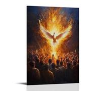 WJHJZQYY The Spirit Descends Like A Dove Surrounded by Flame, As People of All Nations Reach Up to Catch Its Light. Decorative Wall Mural Modern Hanging Art Poster20x30inch(50x75cm)