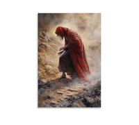 WJHJZQYY The Woman Who Touched Christ’s Cloak Sinking to Her Knees, Healed in A Swirl of Dusty Footprints And Astonished Faces. Decorative Wall Mural Modern Hanging Art Poster08x12inch(20x30cm)