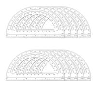 WJIAAA 10 Pack Clear Protractor, 6 Inch Math Protractors 180 Degrees Plastic Protractor Bulk for Geometry Classroom School Student Office Supplies (15.5cm)