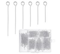 WJIAAA 1200 Pcs Eye Pins for Jewelry Making, Mini Metal Wire Eyepins Small Open Eye Head Pins for DIY Craft Beading Earrings Necklace Bracelet 31/28/25/23/20/18 Mm