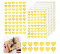 WJIAAA 2400pcs Gold Heart Stickers, Self-Adhesive Heart Shape Sticker Decoration Crafts Small Stickers for Student Reward for Envelope Decor Greeting Cards Invitation Sealing Gift Wrapp 0.5in