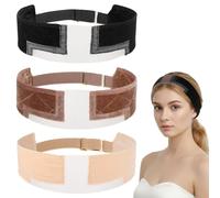 WJIAAA 3 Pcs Wig Grip Headband, Adjustable Band to Hold Wig in Place, Non-Slip Velvet Elastic for Women, Comfortable & Breathable for Any Head Size (Black/Brown/Nude)