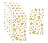 WJIAAA 6 Sheets Glitter Gold Star Stickers, Self Adhesive Star Labels for Crafts Kids Reward Christmas Decoration Classroom Supplies(Gold)