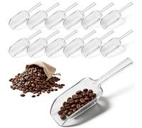 WJIAAA Clear Small Plastic Ice Scoop, 12 PCS Plastic Kitchen Scoops, Simple Mini Ice Cube Shovel Scoopers for Freezer Food Coffee Popcom Flour Dry Goods, Holder Laundry Freezer Bucket Bin Containers