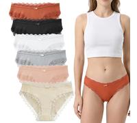 WJIAAA Cotton Underwear Women, 6 Pack Brazilian Briefs