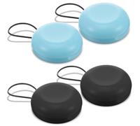 WJIAAA Earplug Cases,4Pcs Ear Plug Carrying Case,Mini Portable Earplug Case Round Potable Ear Plug Holder for Earplugs Business Trip Storage Trinkets Pills(Black,Blue)