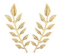 WJIAAA Gold Brooch Pin, Vintage Leaf Brooch for Gentlemen, 6.1x2.1cm Metallic Collar Clip, Minimalist Statement Piece for Formal Attire & Gifts