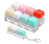 WJIAAA Keyboard Fidget Toy,2 Pcs 4-in-1 Keyboard Clicker Fidget Keychain to Relief Stress Anxiety for Adults (Red White Pink Green)