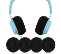 WJIAAA Knit Headphone Ear Covers, 4pcs Black Washable Ear Pad Covers Stretchable Earcup Knit Cotton Headphone Protector Sweat Headset Cloth Fit 3.1" to 5.1''(Black)