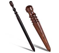 WJIAAA Leather Edge Burnish Kit, 2pcs High Density Professional Round Head Sandalwood Wood Leather Burnisher Tool for Polished Burnishing Grinding Hand Making Projects