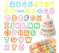 WJIAAA Playdough Cutters Set for Learning Letters Numbers, 41 Pcs Durable Fondant Letter Cutters for Fondant Icing Baking Cake Decorating and Sugarcraft