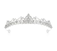 WJIAAA Silver Glitter Rhinestone Princess Crown, Tiara Headband for Women