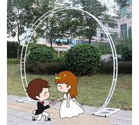 WJIANBIN Arche à ballons en métal robuste 240 x 280 cm, structure pergola blanche pour plantes grimpantes, décor de jardin, treillis ou tonnelle.