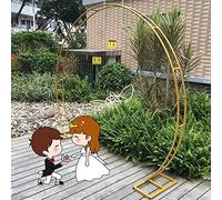 WJIANBIN Arche à ballons en métal robuste, grand support jaune pour jardin, treillis ou structure pour plantes grimpantes, décor de cérémonie de mariage, 240 x 280 cm (94 x 110 pouces).