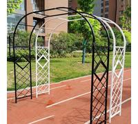 WJIANBIN Arche de jardin décorative en métal noir pour rosiers grimpants, treillis, 2,2 x 2,3 m (7,2 x 7,5 pi), idéale pour les allées de jardin et la décoration de mariage.