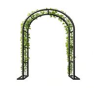 WJIANBIN Arche de jardin en métal avec treillis réglable de 80 cm à 3,5 m pour plantes grimpantes, arche extérieure noire pour mariages, fêtes et événements (L 180 x H 220 cm)