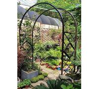 WJIANBIN Arche de jardin en métal robuste, 180 cm (L) x 231 cm (H), idéale pour les plantes grimpantes, rosiers et vignes. Pergola extérieure résistante, treillis noir. Décoration de jardin durable.