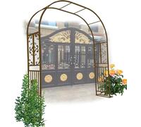 WJIANBIN Arche de jardin en métal robuste, support extérieur solide pour plantes grimpantes et rosiers, montage facile, 1,4 m, design en arche marron pour la décoration de jardin