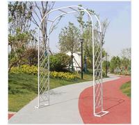 WJIANBIN Arche de jardin en métal robuste, treillis pour rosiers grimpants, arche de mariage et décoration de jardin, support en treillis pour anniversaires, 126 x 91 pouces (blanc)