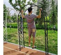WJIANBIN Arche de jardin robuste en métal de 2,3 m pour plantes grimpantes, vignes et rosiers - Pergola extérieure durable - Noir - 340 cm (L) x 231 cm (H)