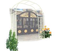 WJIANBIN Arche de jardin robuste en métal pour plantes grimpantes, facile à assembler, idéale pour les rosiers et les vignes, design blanc solide (largeur 3,35 m).