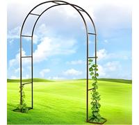 WJIANBIN Arche de jardin robuste en métal pour rosiers grimpants, treillis de 0,8 m x 3,5 m, finition bronze, 350 cm de large x 220 cm de haut, décoration de jardin