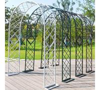 WJIANBIN Arche de support robuste en métal pour rosiers grimpants d'extérieur - Arche blanche solide pour la décoration de mariage et de jardin (Dimensions : 1,80 m x 2,30 m)