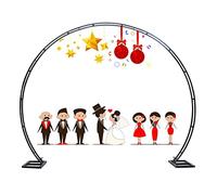 WJIANBIN Arche de treillis métallique robuste pour jardin, idéale pour les mariages et les fêtes. Pergola et tonnelle décorative de 2,4 x 2,8 m pour plantes grimpantes (noir).