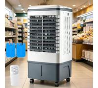 WJIANBIN Evaporative Air Cooler, 20L Portable Cooler with 3 Fan Speeds, 2 Ice Packs, Remote Control & 7.5H Timer, LED Display, Humidifying & Oscillating for Home Office (White)