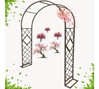 WJIANBIN Grande arche en métal pour rosiers grimpants, robuste et élégante, idéale pour les mariages et les fêtes. Finition bronze, dimensions : 280 x 230 cm (110 x 91 po). Design durable et élégant.
