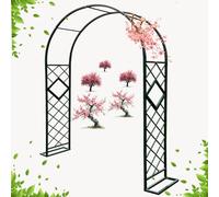 WJIANBIN Grande arche métallique pour rosiers grimpants, robuste, pour la décoration de jardin et de cérémonies de mariage en extérieur, noire (L 320 x H 230 cm, 126 x 91 pouces)
