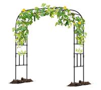 WJIANBIN Pergola de jardin en métal noir avec treillis élégant pour rosiers grimpants et vignes, parfaite pour les mariages en extérieur et les décorations de mariage. Dimensions : 10,4' x 8'.