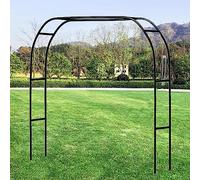WJIANBIN Treillis arqué en métal noir galvanisé, 350 cm x 220 cm, pour plantes grimpantes. Design élégant et large, idéal pour l'aménagement paysager et la décoration extérieure.