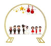 WJIANBIN Treillis métallique robuste pour plantes grimpantes, arche élégante pour décoration de cérémonie de mariage, 2,6 x 3,0 m (8,5 x 9,8 pi), pergola finition dorée