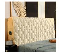 WJIAYAO Bed Headboard Covers Thicken Velvet Quilted Headboard Cover Solid Color All-inclusive Bedside Soft Plush Bed Head(Beige,W150 x H68cm)