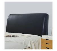 WJIAYAO Bed Headboard Covers Waterproof Artificial PU Leather Headboard Cover Hotel Home Elastic All-inclusive Bed Head Back Bedside Protection Cover(Black,120CM)