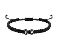 WJIAYAO Braided Rope Bracelet Handmade A-Z 26 Letter Heart Bracelet Woven Baided Rope Women Men Initials Name Adjustable Bangle Couple(B)